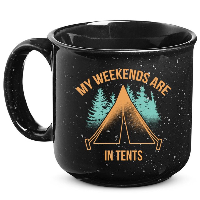 My Weekends Are In Tents 15oz Campfire Ceramic Mug