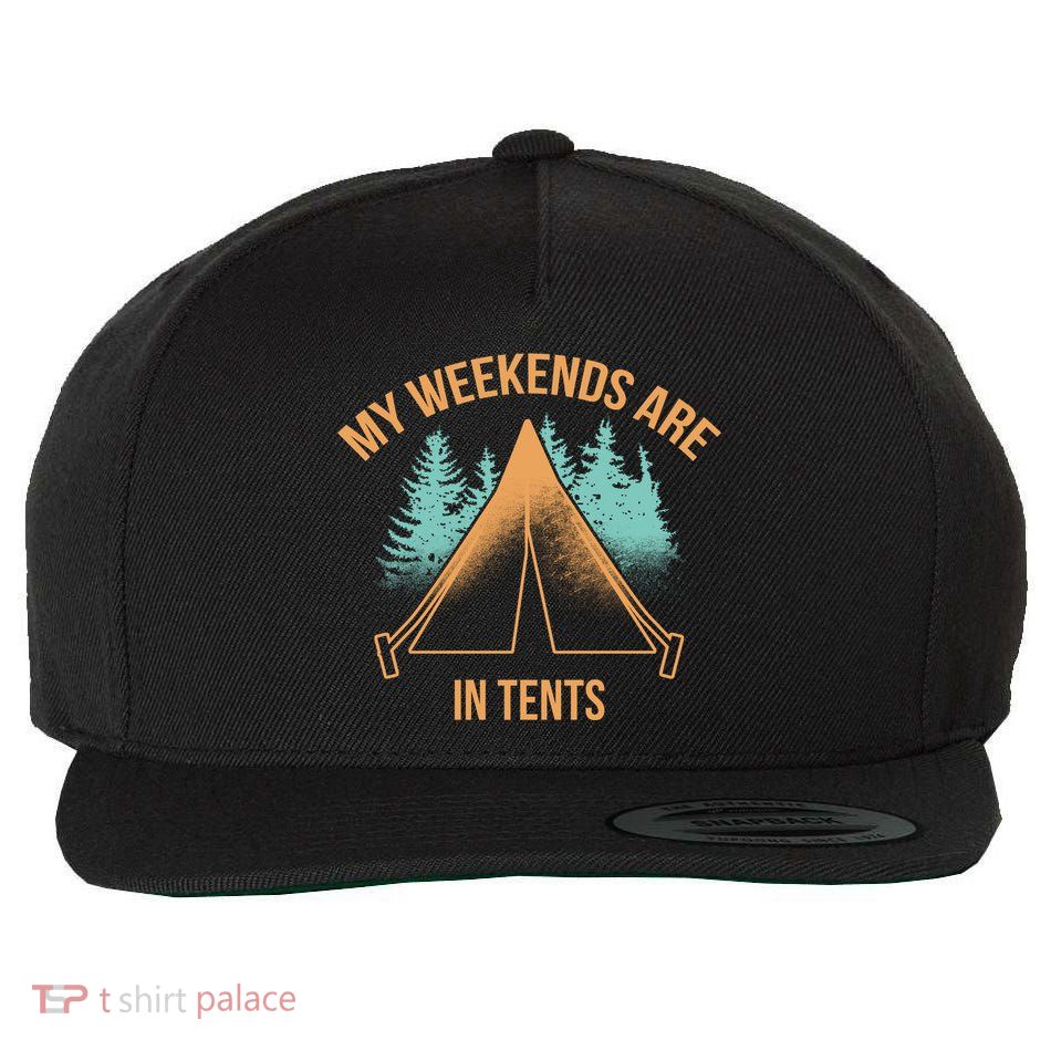 My Weekends Are In Tents Wool Snapback Cap