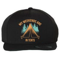 My Weekends Are In Tents Wool Snapback Cap