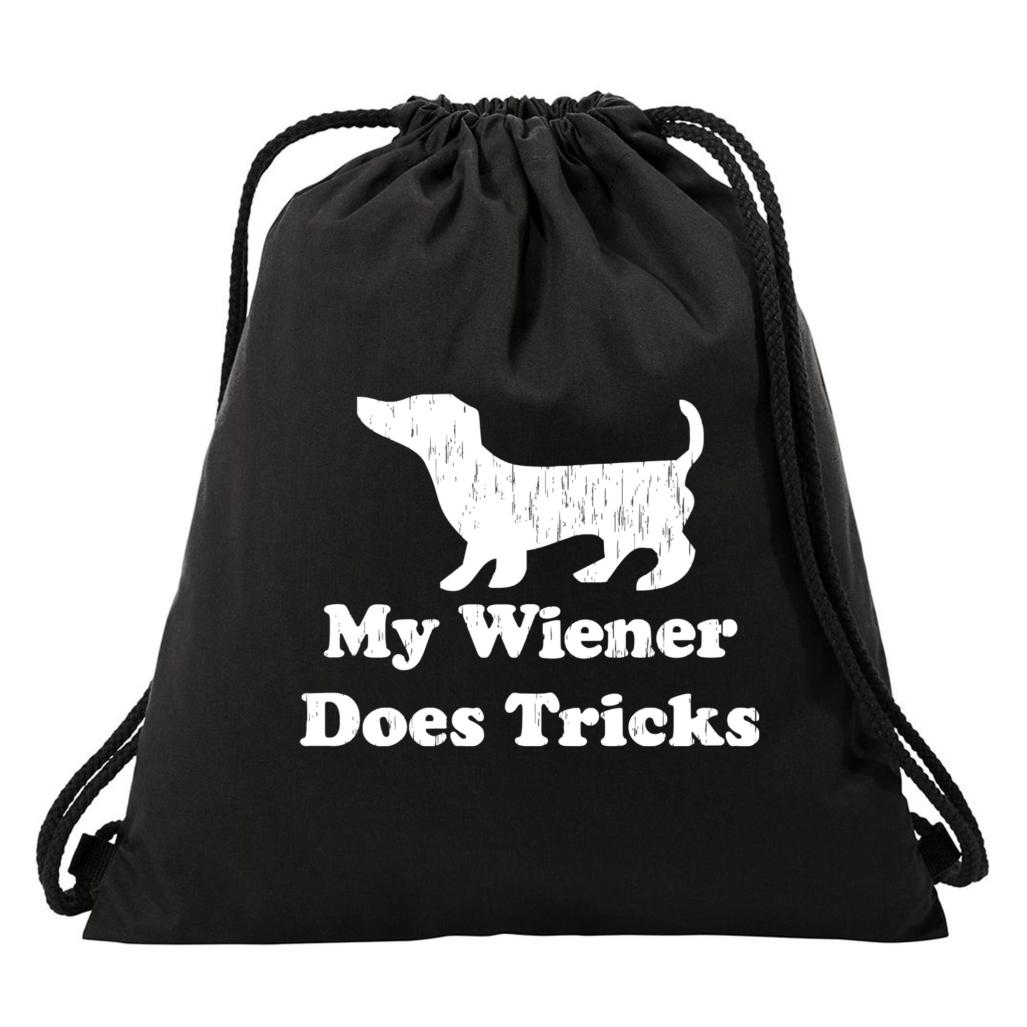 My Wiener Does Tricks Drawstring Bag
