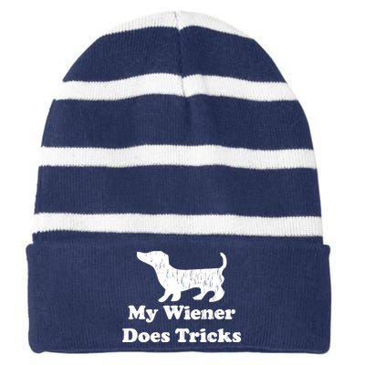 My Wiener Does Tricks Striped Beanie with Solid Band