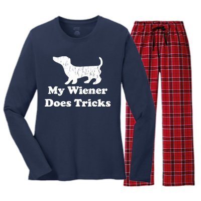 My Wiener Does Tricks Women's Long Sleeve Flannel Pajama Set 