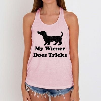 My Wiener Does Tricks Women's Knotted Racerback Tank