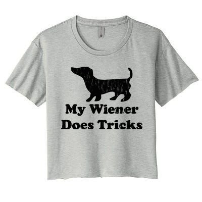 My Wiener Does Tricks Women's Crop Top Tee