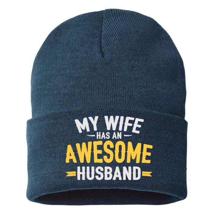 My Wife Has An Awesome Husband  Sustainable Knit Beanie