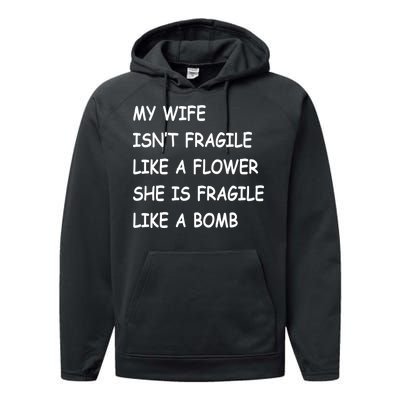 My Wife Isn't Fragile  Performance Fleece Hoodie