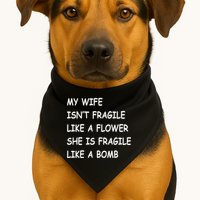 My Wife Isn't Fragile  USA-Made Doggie Bandana