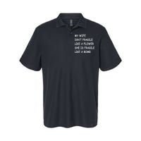 My Wife Isn't Fragile  Softstyle Adult Sport Polo