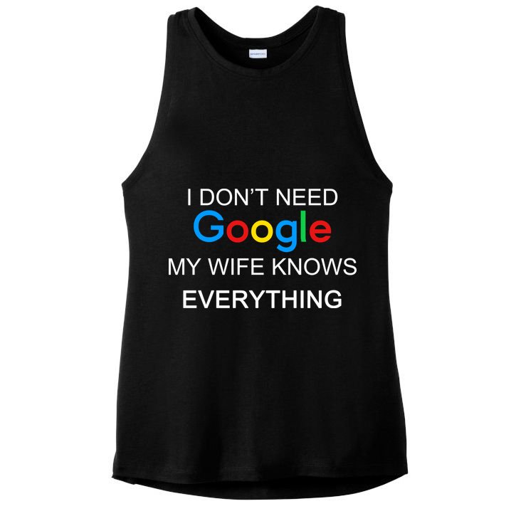 My Wife Knows Everything Funny Ladies PosiCharge Tri-Blend Wicking Tank