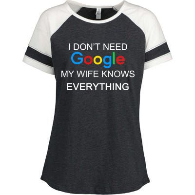 My Wife Knows Everything Funny Enza Ladies Jersey Colorblock Tee