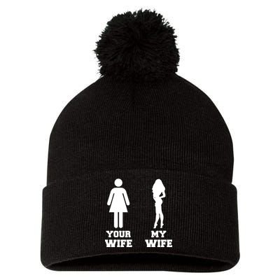 My Wife Your Wife Pom Pom 12in Knit Beanie