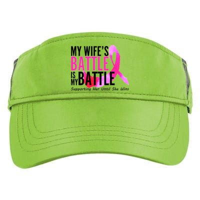 My Wife's Battle Is My Battle Breast Cancer Adult Drive Performance Visor