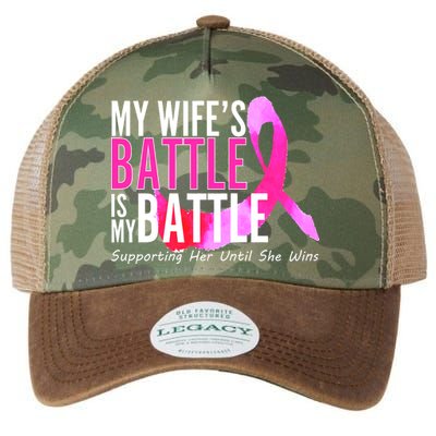 My Wife's Battle Is My Battle Breast Cancer Legacy Tie Dye Trucker Hat