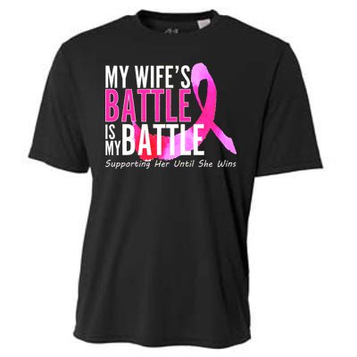 My Wife's Battle Is My Battle Breast Cancer Cooling Performance Crew T-Shirt