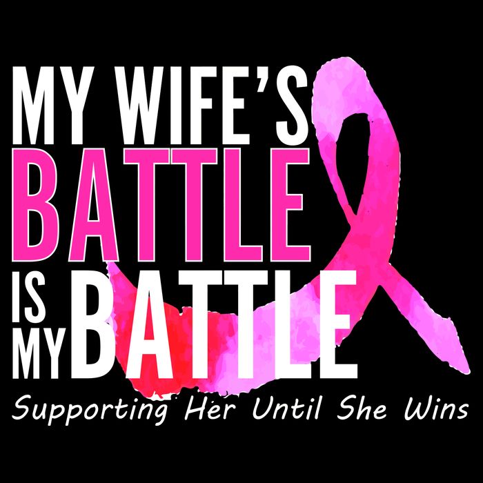 My Wife's Battle Is My Battle Breast Cancer Flatbill Hat