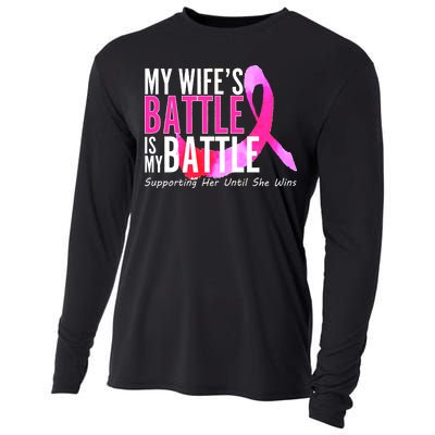 My Wife's Battle Is My Battle Breast Cancer Cooling Performance Long Sleeve Crew