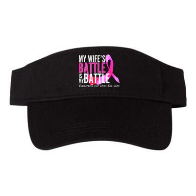 My Wife's Battle Is My Battle Breast Cancer Valucap Bio-Washed Visor