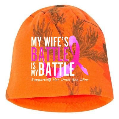 My Wife's Battle Is My Battle Breast Cancer Kati - Camo Knit Beanie