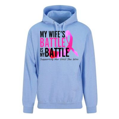 My Wife's Battle Is My Battle Breast Cancer Unisex Surf Hoodie