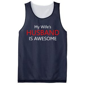 My Wife's Husband Is Awesome Mesh Reversible Basketball Jersey Tank