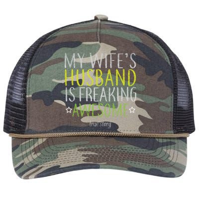 My Wife's Husband Is Freaking Awesome True Story  Retro Rope Trucker Hat Cap