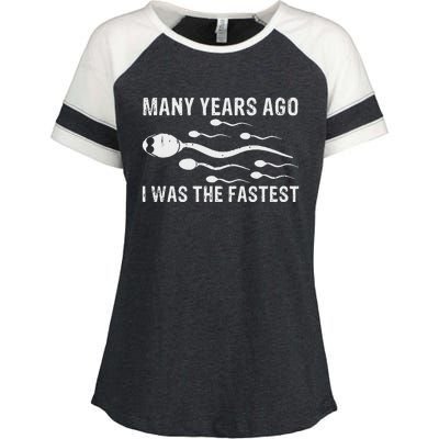 Many Years Ago I Was The Fastest Enza Ladies Jersey Colorblock Tee