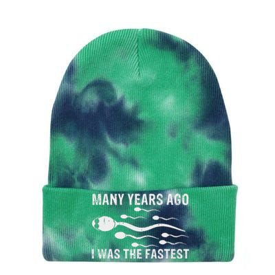 Many Years Ago I Was The Fastest Tie Dye 12in Knit Beanie