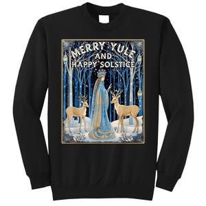 Merry Yule And Happy Winter Solstice Deer Christmas Gothic Sweatshirt