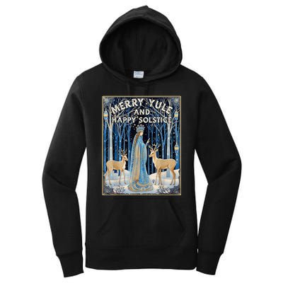 Merry Yule And Happy Winter Solstice Deer Christmas Gothic Women's Pullover Hoodie