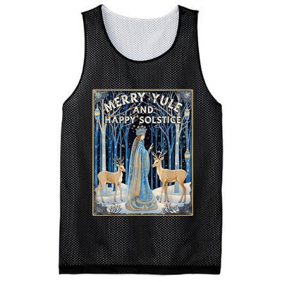 Merry Yule And Happy Winter Solstice Deer Christmas Gothic Mesh Reversible Basketball Jersey Tank