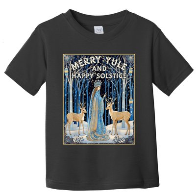 Merry Yule And Happy Winter Solstice Deer Christmas Gothic Toddler T-Shirt