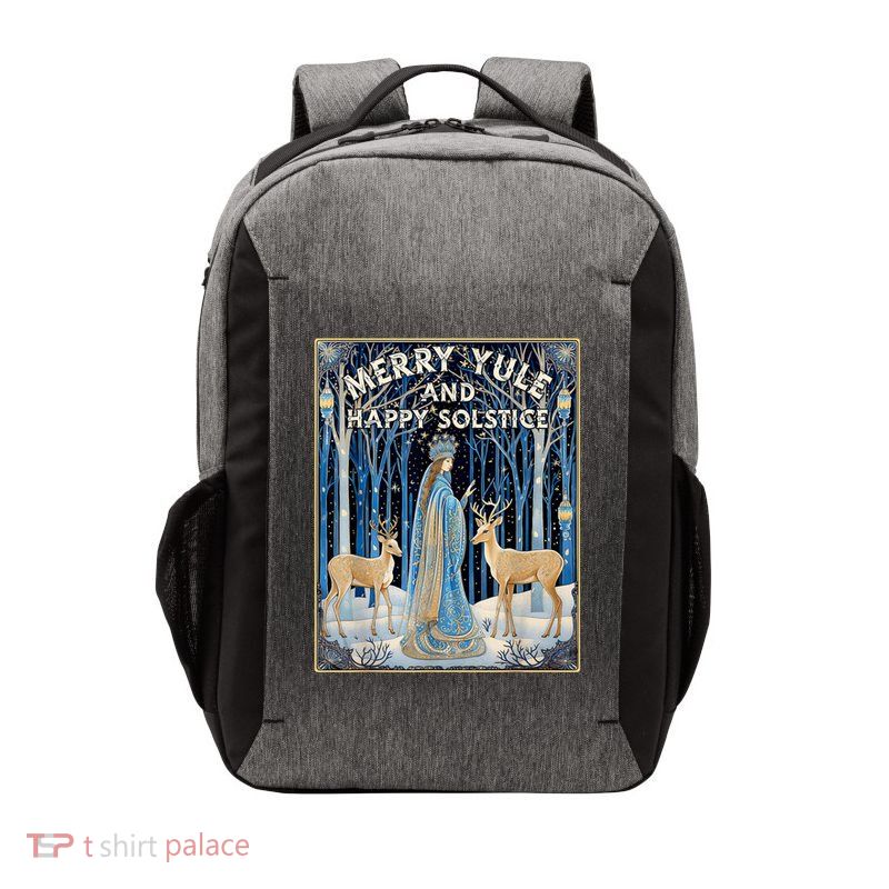 Merry Yule And Happy Winter Solstice Deer Christmas Gothic Vector Backpack