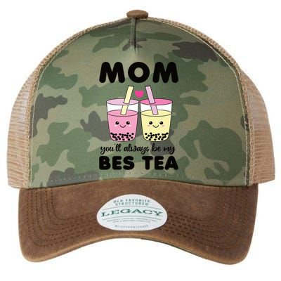 Mom You'll Always Be My Bes Tea Besties Cute Bubble Tea Boba Meaningful Gift Legacy Tie Dye Trucker Hat