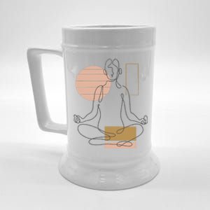 Minimalist Yoga Aesthetic Namaste Meditation Workout Breath Gift Beer Stein