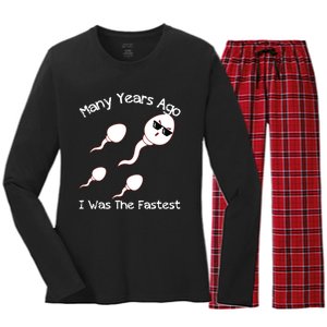 Many Years Ago I Was The Fastest Funny Women's Long Sleeve Flannel Pajama Set 