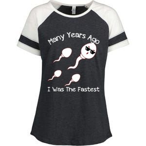 Many Years Ago I Was The Fastest Funny Enza Ladies Jersey Colorblock Tee