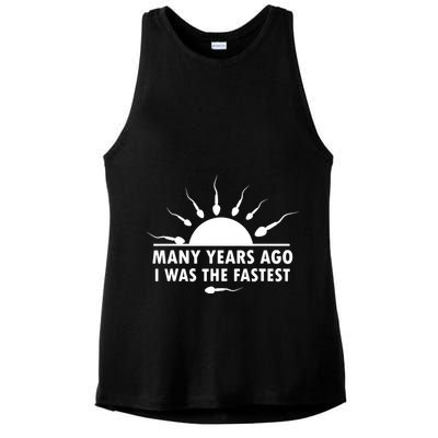 Many Years Ago I Was The Fastest Funny Sarcastic Ladies PosiCharge Tri-Blend Wicking Tank