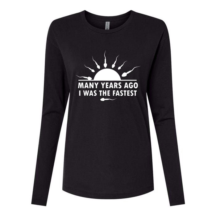 Many Years Ago I Was The Fastest Funny Sarcastic Womens Cotton Relaxed Long Sleeve T-Shirt