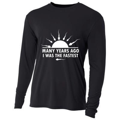 Many Years Ago I Was The Fastest Funny Sarcastic Cooling Performance Long Sleeve Crew