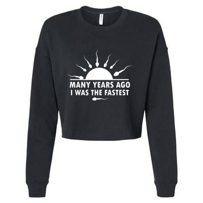 Many Years Ago I Was The Fastest Funny Sarcastic Cropped Pullover Crew