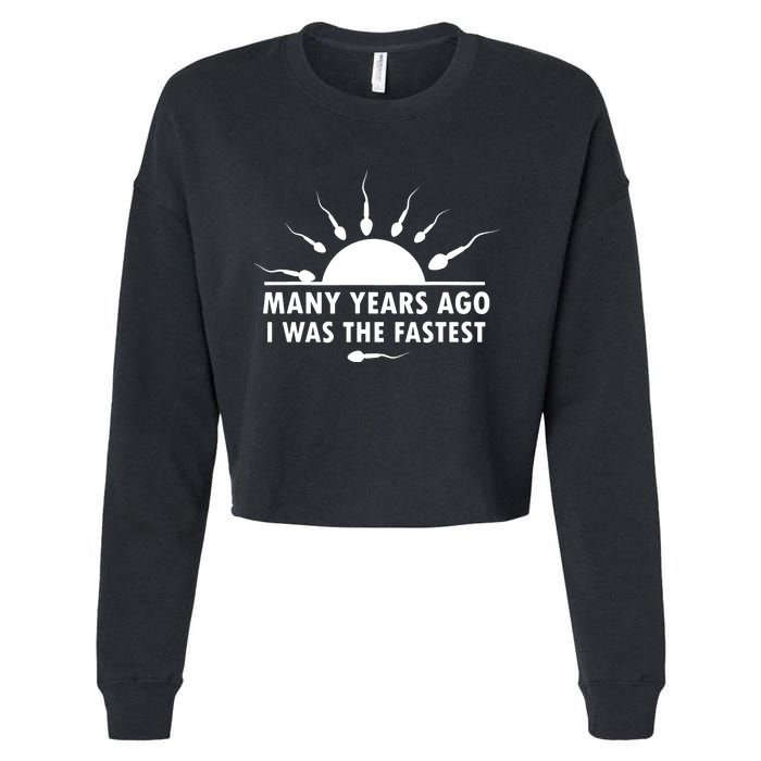 Many Years Ago I Was The Fastest Funny Sarcastic Cropped Pullover Crew