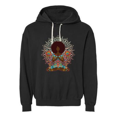 Meditation Yoga Afro Woman Garment-Dyed Fleece Hoodie