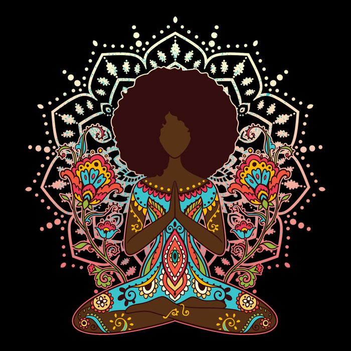 Meditation Yoga Afro Woman Polo