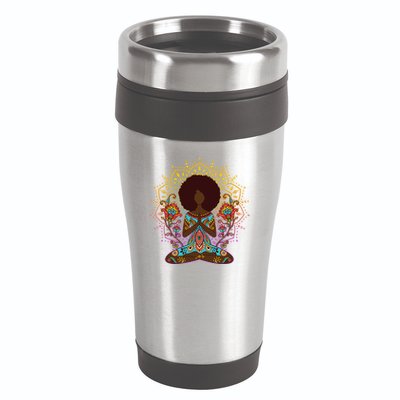 Meditation Yoga Afro Woman 16oz Travel Tumbler