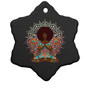 Meditation Yoga Afro Woman Ceramic Star Ornament