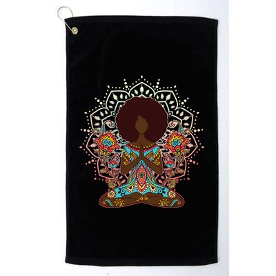 Meditation Yoga Afro Woman Golf Towel