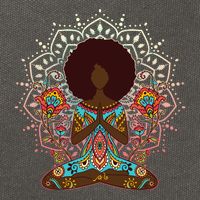 Meditation Yoga Afro Woman Cotton Canvas Backpack