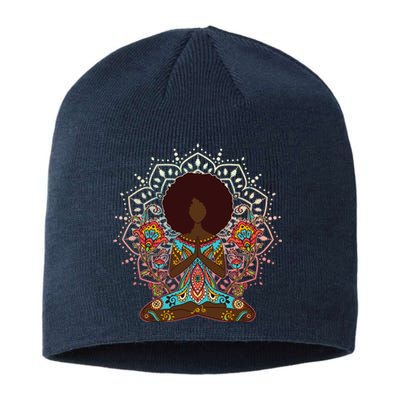 Meditation Yoga Afro Woman Sustainable Beanie