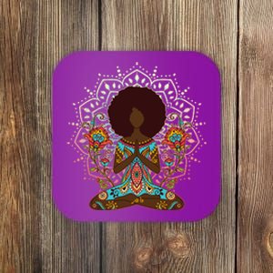 Meditation Yoga Afro Woman Coaster