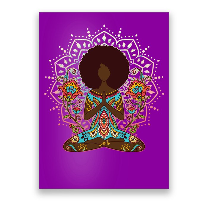 Meditation Yoga Afro Woman Poster